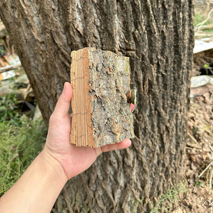 Handmade Bark-Textured Journal with Kraft Paper