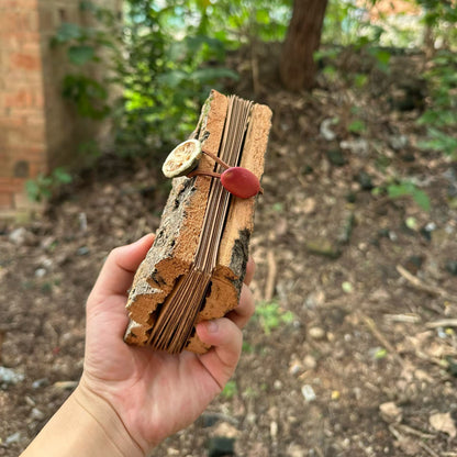Handmade Bark-Textured Journal with Kraft Paper