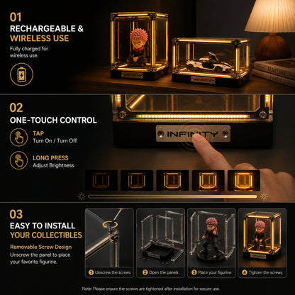 LED Figure Show Case Wireless Rechargeable Night Light