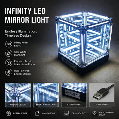 LED Infinity Cube – Abyss Mirror Light for Figure Display