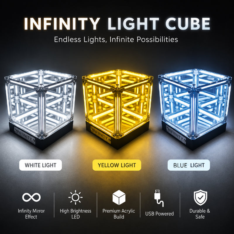 LED Infinity Cube – Abyss Mirror Light for Figure Display