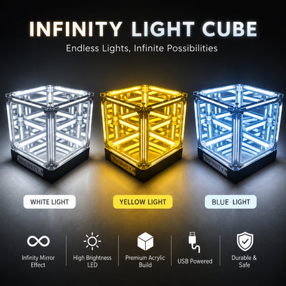 LED Infinity Cube – Abyss Mirror Light for Figure Display
