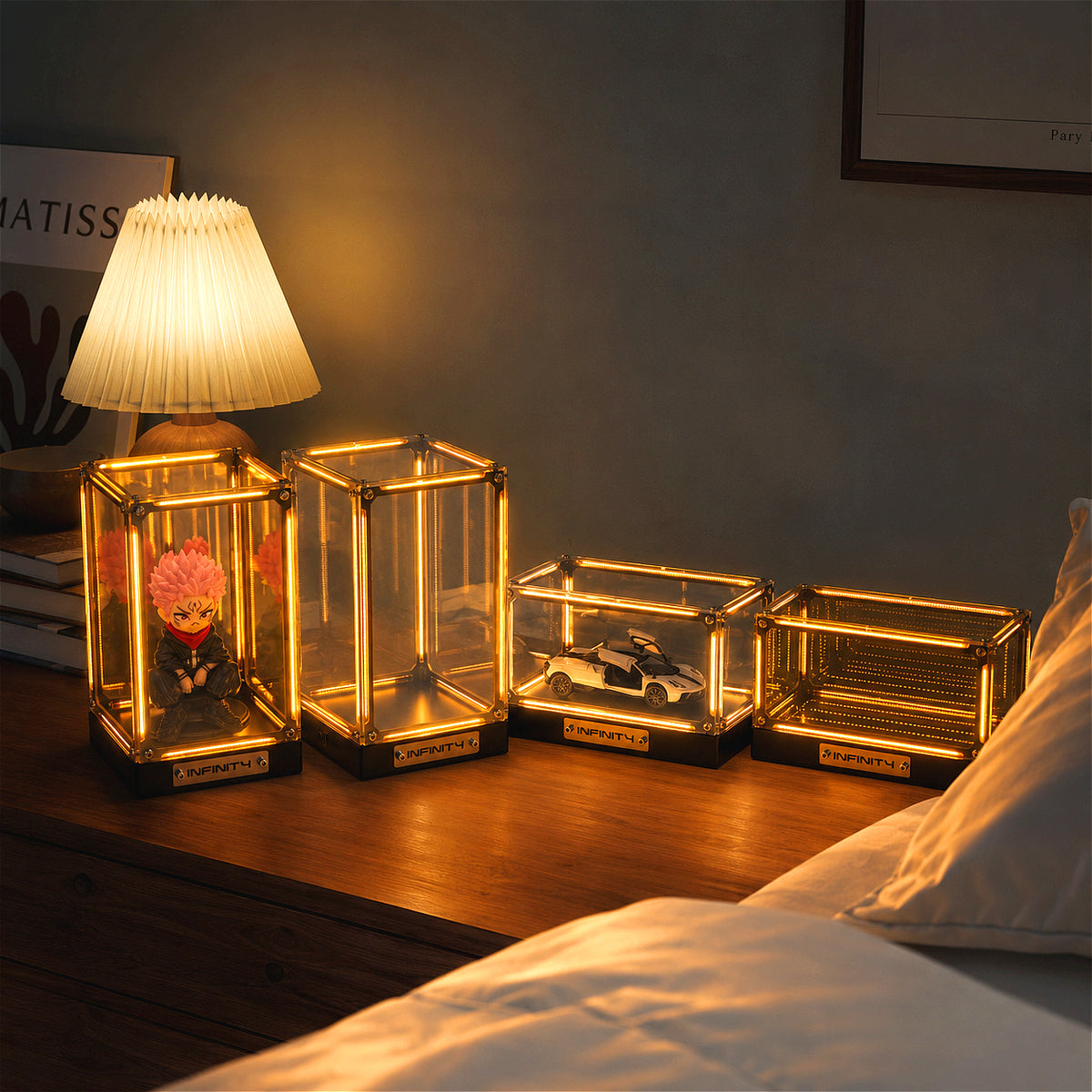 LED Figure Show Case Wireless Rechargeable Night Light