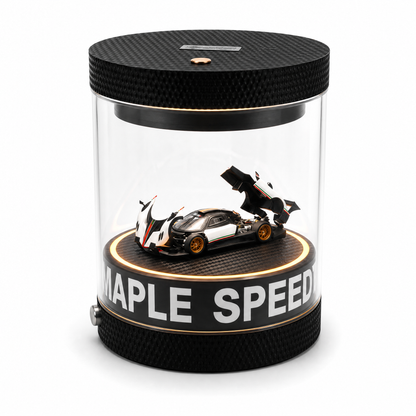360° Rotating LED Racing Figurine Display Case